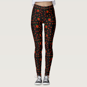 red apple tights leggings long black