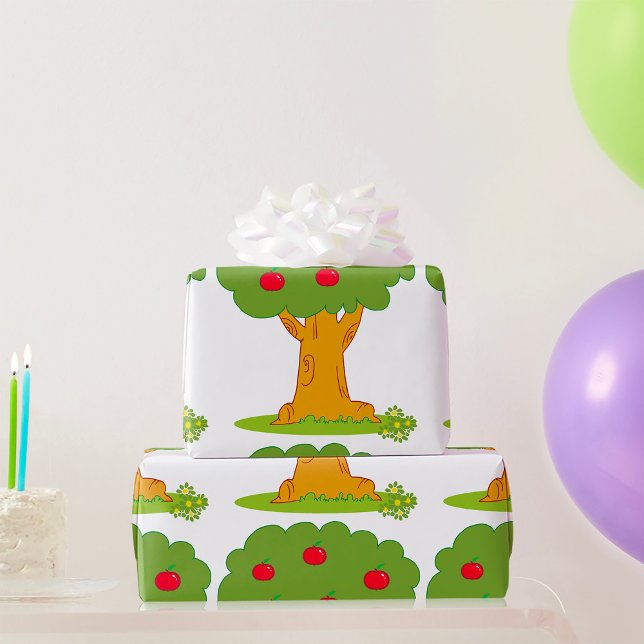 Red Apple Tree Wrapping Paper (Creator Uploaded)