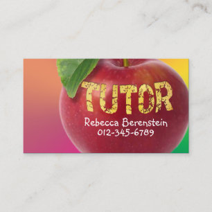 Red Apple Tutor Pnk Orange Business Card