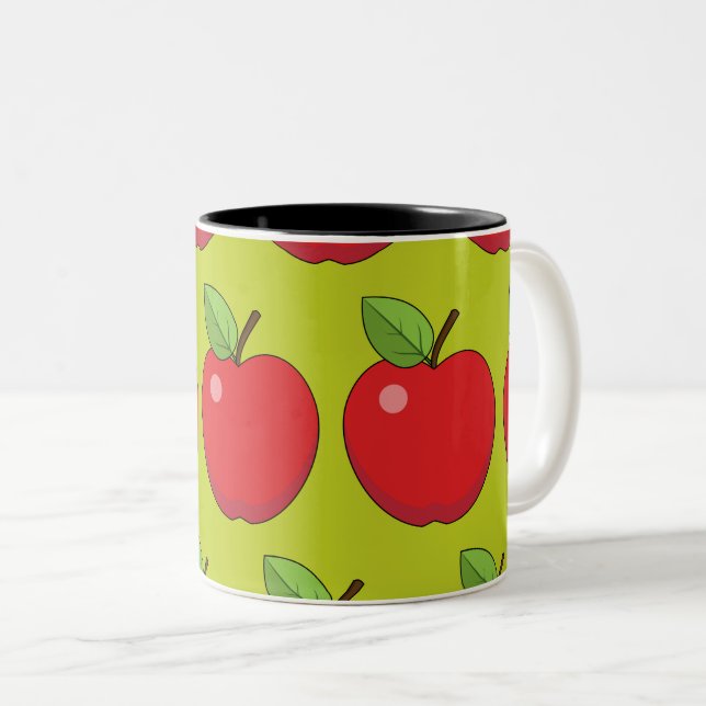 Red Apple Two-Tone Coffee Mug (Front Right)