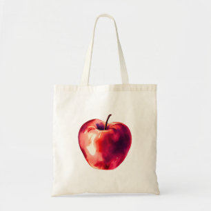 Red Apple Watercolour Tote Bag