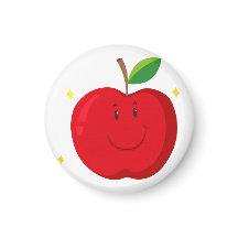 Red Apple with Happy Face