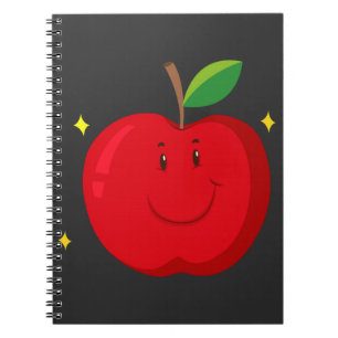 Red Apple with Happy Face Notebook