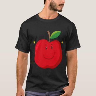 Red Apple with Happy Face T-Shirt