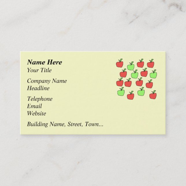 Red Apples and Green Apples, Pattern. Business Card (Front)