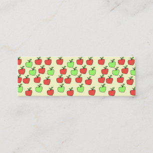 Red Apples and Green Apples, Pattern, on Cream. Mini Business Card