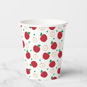 Red Apples and Halved Apples Paper Cups