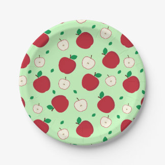 Red Apples and Halved Apples Paper Plates