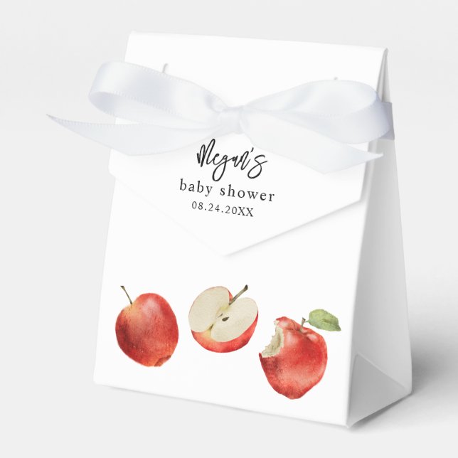 Red Apples Baby Shower Favour Boxes (Front Side)