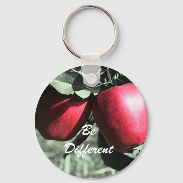Red Apples Be Different Motivational Keychain (Front)