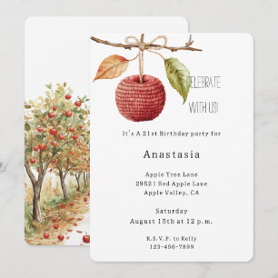 Red Apples Birthday Invitation