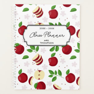 Red Apples, Blossoms & Greenery Teacher Planner
