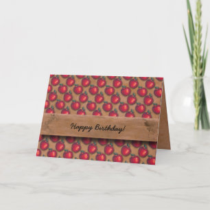 Red Apples Brown Card