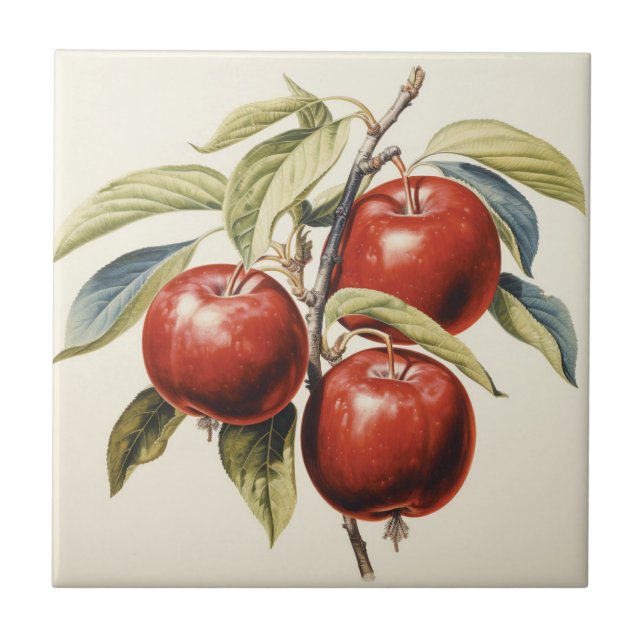Red Apples Ceramic Tile (Front)