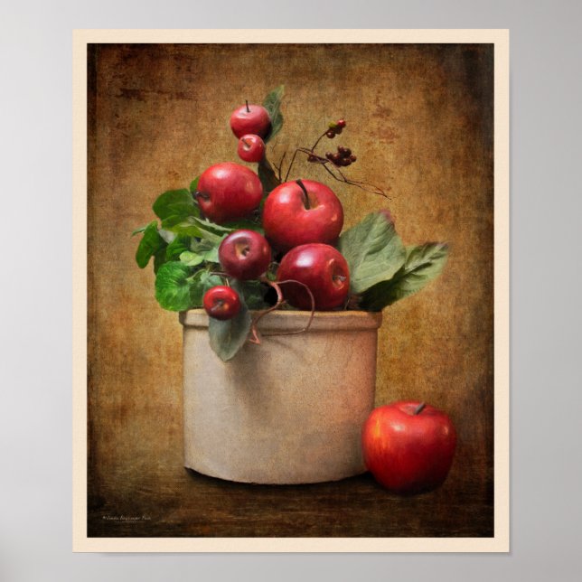 Red Apples Crock Still Life Poster (Front)