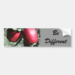 Red Apples Different Motivational Bumper Sticker