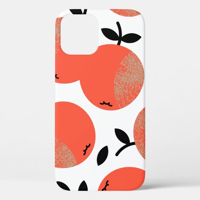Red Apples: Golden Textured Pattern. Case-Mate iPhone Case (Back)