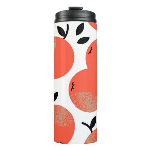 Red Apples: Golden Textured Pattern. Thermal Tumbler