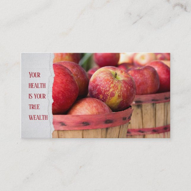 red apples in bushel baskets business card (Front)