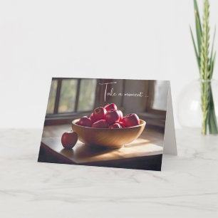 Red Apples In Wood Bowl Card