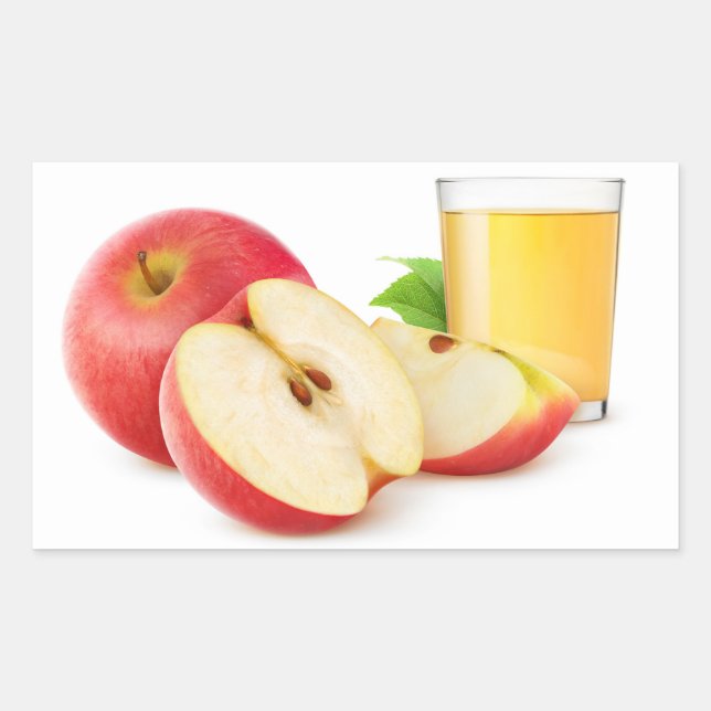 Red apples juice rectangular sticker (Front)