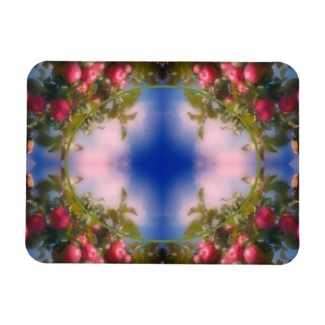 Red Apples On Tree Frame Add Your Photo Magnet (Horizontal)