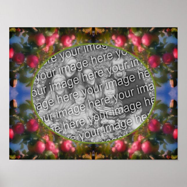 Red Apples On Tree Frame Add Your Photo Poster (Front)