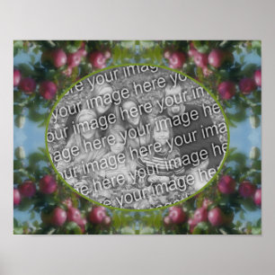 Red Apples On Tree Frame Add Your Photo Poster