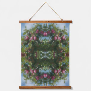 Red Apples On Tree Painting Abstract  Hanging Tapestry