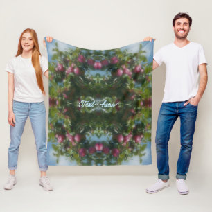 Red Apples On Tree Painting Abstract Personalised Fleece Blanket