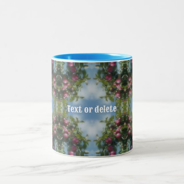 Red Apples On Tree Painting Abstract Personalised Two-Tone Coffee Mug (Center)