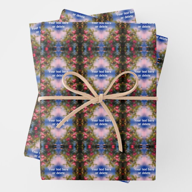 Red Apples On Tree Painting Abstract Personalised Wrapping Paper Sheet (In situ)