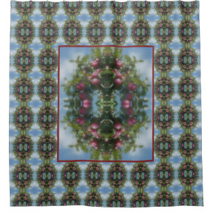 Red Apples On Tree Painting Abstract Shower Curtain