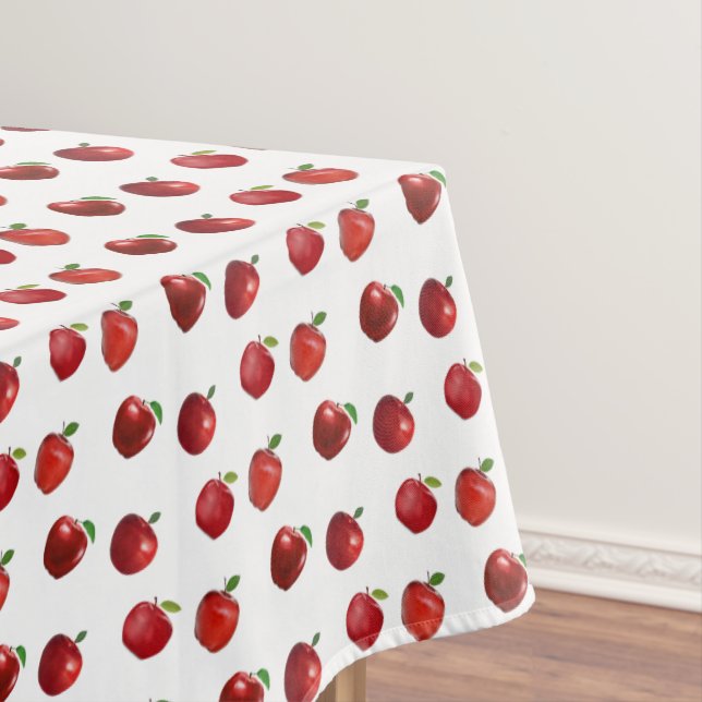 Red Apples on White Tablecloth (In Situ)