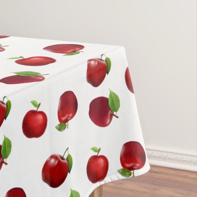 Red Apples on White Tablecloth (In Situ)