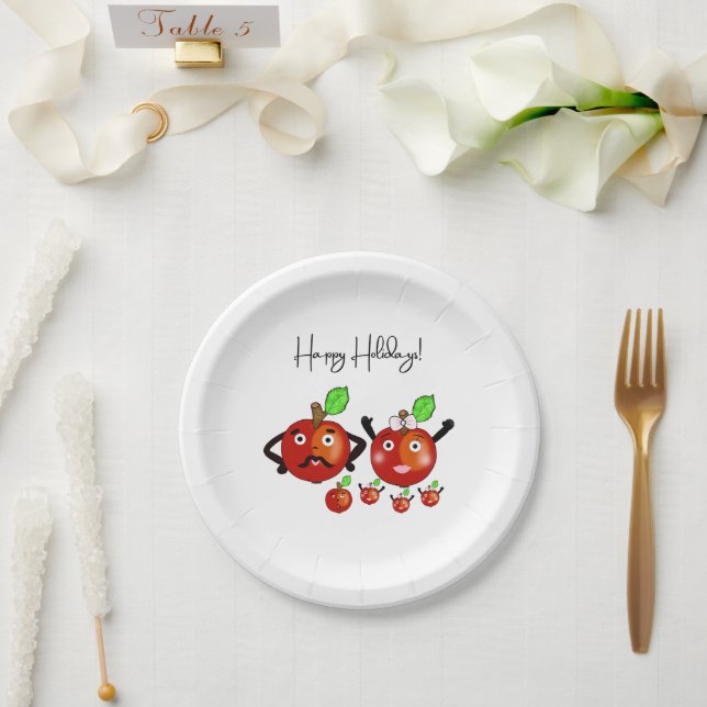 Red apples paper plate (Wedding)