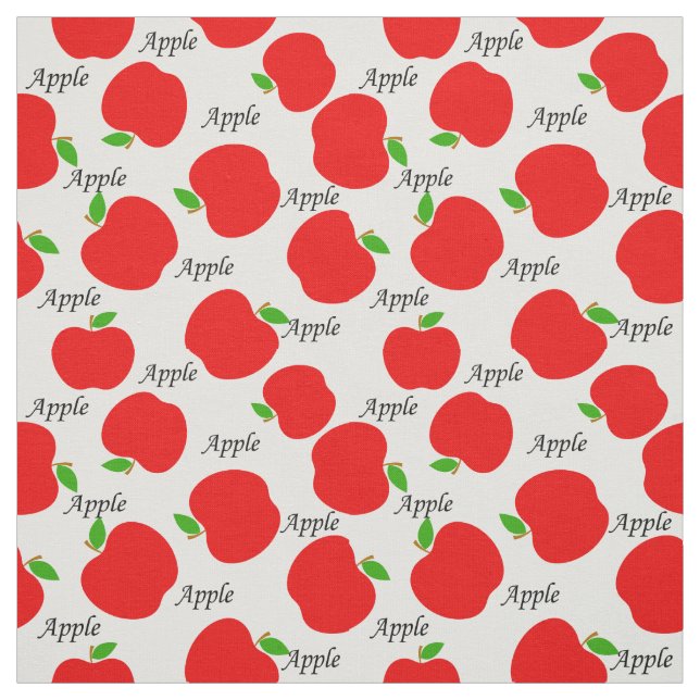 Red apples pattern nursery fabric (Swatch)