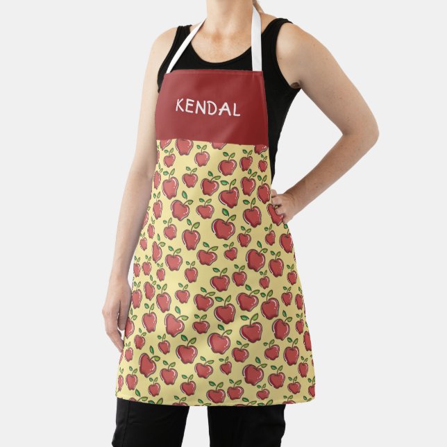 Red Apples Personalised Apron (Insitu)