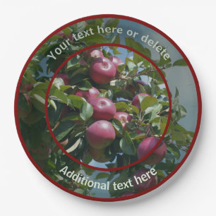 Red Apples Ready For Picking Personalized Party Paper Plate