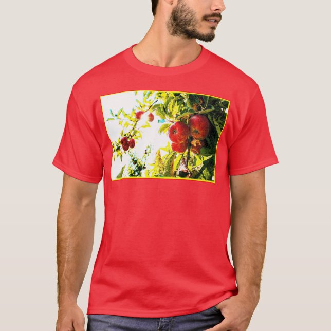 "Red Apples Tree On Sunny Day" Cute Photo. Buy Now T-Shirt (Front)