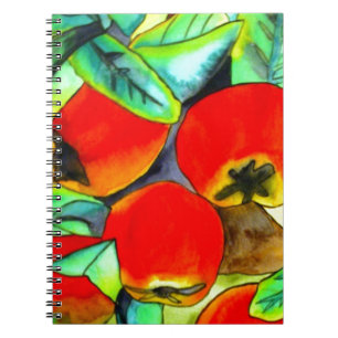 Red Apples watercolor original art painting Notebook