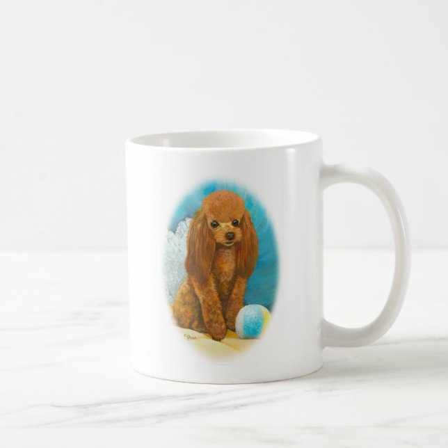 Red Apricot Poodle with Ball Coffee Mug (Right)
