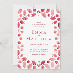 Red Arabic Intricate Pattern Wedding Invitation