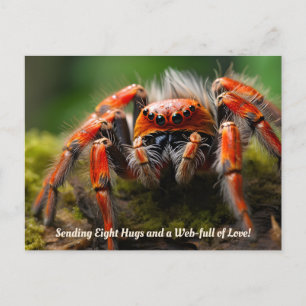 🕷️ Red Arachnid Affection Holiday Postcard