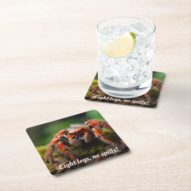 🕷️ Red Arachnid Marvel  Square Paper Coaster (Insitu)