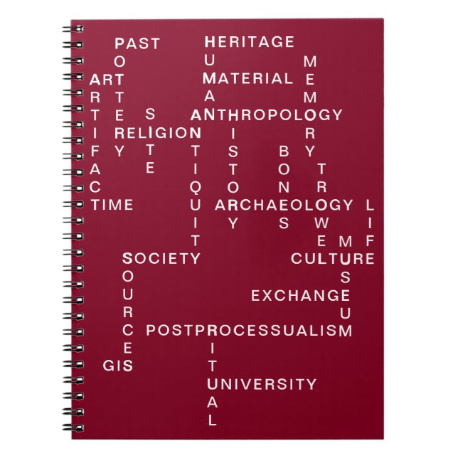 Red Archaeology and Anthropology Crossword Puzzle Notebook (Front)