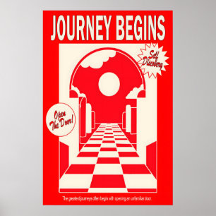 Red Archway Art Print Journey Begins