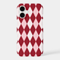 Red Argyle Crimson Pink Small Diamond Shape