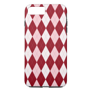 Red Argyle Crimson Pink Small Diamond Shape iPhone 8 Plus/7 Plus Case