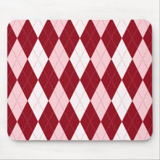 Red Argyle Crimson Pink Small Diamond Shape Mouse Pad